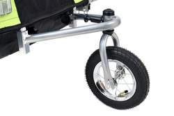 Przyczepka rowerowa z amortyzatorem 2-osobowa +JOGGER zielona + gratis