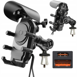 Uchwyt motocyklowy na telefon FreedConn MC39-03 Antywibracyjny USB-C