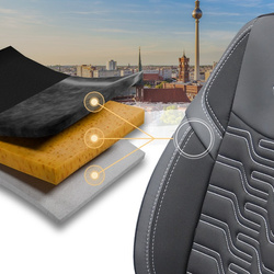 Pokrowce samochodowe Berlin skórzane ergonomiczne komplet