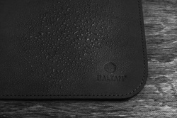 Elegancka mata na biurko podkładka pod myszkę ze skóry Baltan L 60x35 cm czarna