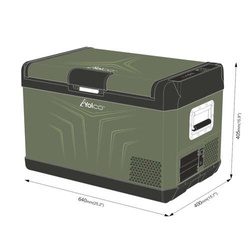 Lodówka turystyczna z kompresorem Yolco GCX47 Green 47L 12V 24V 240V + bateria modułowa Yolco 15600 mAh