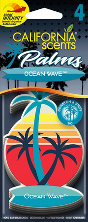 4x California Car Scents Zapach samochodowy zawieszka Palm Ocean Wave