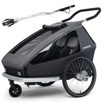 Przyczepka rowerowa dla dwójki dzieci, wózek spacerowy 2w1 Croozer Kid Keeke 2 Mountain Grey
