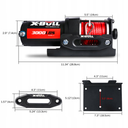 Wyciągarka elektryczna X-Bull Winch 3000 1134 kg 12V lina syntetyczna
