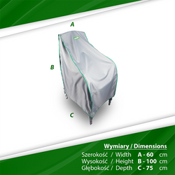 Pokrowiec ochronny na krzesła ogrodowe zbiorczy 1-5 sztuk 75x60x100 cm