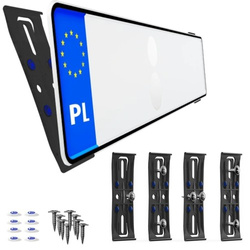 Bezramkowe mocowanie tablic rejestracyjnych FrameX 2 komplety Ramka