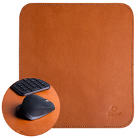 Elegancka podkładka pod myszkę na biurko ze skóry Baltan M 30x30 cm brązowa