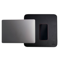 Elegancka podkładka pod myszkę na biurko ze skóry Baltan M 30x30 cm czarna