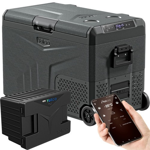 Lodówka turystyczna z kompresorem Yolco TCX50 Carbon 52L 12V 24V 240V + bateria modułowa
