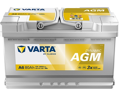 Akumulator Varta AGM 580901080 80Ah 800A P+ 12V