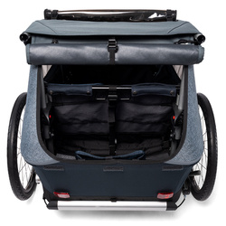 Przyczepka rowerowa dla dwójki dzieci, wózek spacerowy 2w1 Croozer Kid Vaaya 2 Graphite Blue