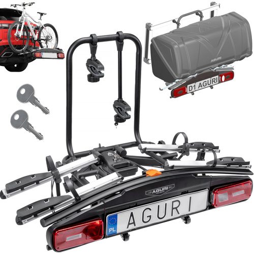 Aguri Active Bike 2 E-Bike Silver + BOX 380L + uchwyt na narty 400 mm
