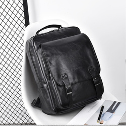Elegancki plecak męski z ekoskóry na laptopa 15,6'' cala z Eco Skóry Baltan Classic czarny