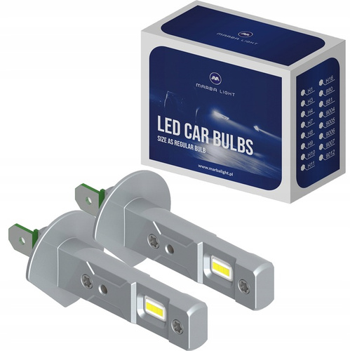 Żarówki LED Marba Light H1 6000K Białe 1:1 Oryginalny Rozmiar