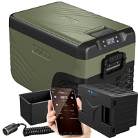 Lodówka turystyczna z kompresorem Yolco KX30 Green 25L 12V 24V 240V + bateria modułowa Yolco SC4B 15600 mAh
