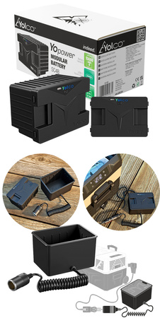 Lodówka turystyczna z kompresorem Yolco KX30 Green 25L 12V 24V 240V + bateria modułowa Yolco SC4B 15600 mAh