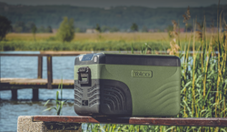Lodówka turystyczna z kompresorem Yolco KX30 Green 25L 12V 24V 240V + bateria modułowa Yolco SC4B 15600 mAh