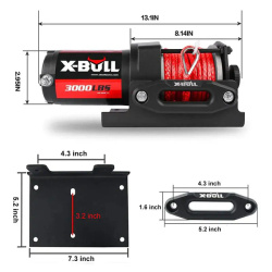 Wyciągarka elektryczna X-Bull Winch 3000 1134 kg 12V lina syntetyczna