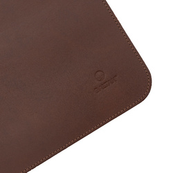 Elegancka podkładka pod myszkę na biurko ze skóry Baltan M 30x30 cm ciemny brąz