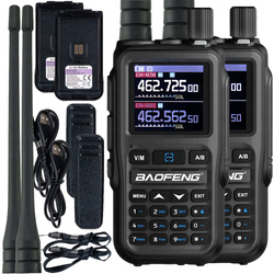 2x Krótkofalówka Radiotelefon Walkie-talkie VHF UHF PASMO LOT Baofeng UV-5R EU MINI GREY