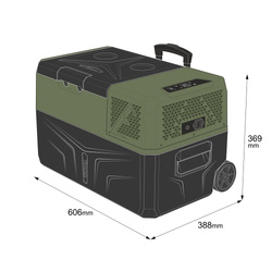 Lodówka turystyczna z kompresorem Yolco BCX30 GREEN 28L + bateria modułowa +kostki lodu