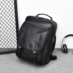 Elegancki plecak męski z ekoskóry na laptopa 15,6'' cala z Eco Skóry Baltan Classic czarny