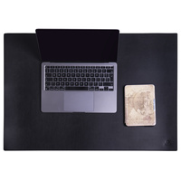 Elegancka mata na biurko podkładka pod myszkę ze skóry Baltan XL 70x50 cm czarna