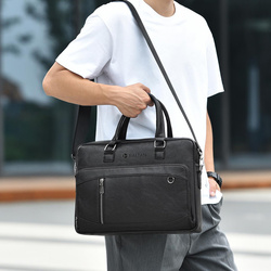 Klasyczna biznesowa torba męska na laptopa 15,6'' cala z Eco Skóry Baltan Office czarna