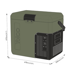 Lodówka turystyczna z kompresorem Yolco ET18 GREEN 17L Bluetooth 5.0 + bateria modułowa