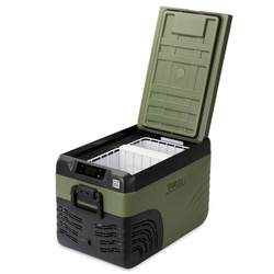 Lodówka turystyczna z kompresorem Yolco KX30 Green 25L 12V 24V 240V + bateria modułowa Yolco SC4B 15600 mAh