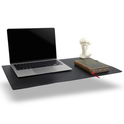 Elegancka mata na biurko podkładka pod myszkę ze skóry Baltan L 60x35 cm czarna