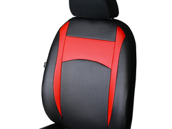 Pokrowce na fotele samochodowe Pok-Ter Design Leather Skóra Czerwone