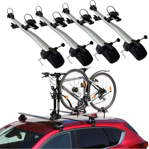 4x Aguri Marathon Silver Uchwyt rowerowy na dach