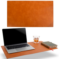 Elegancka mata na biurko podkładka pod myszkę ze skóry Baltan L 60x35 cm brązowa