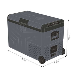 Lodówka turystyczna z kompresorem Yolco TCX50 Carbon 52L 12V 24V 240V + bateria modułowa
