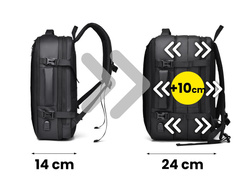 Plecak biznesowy podróżny bagaż podręczny na laptop 15,6'' regulowana komora 10cm Baltan Adventure