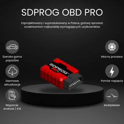 Tester diagnostyczny samochodowy SDPROG OBD PRO uniwersalny OBD 2 OBD II / FERIE2026