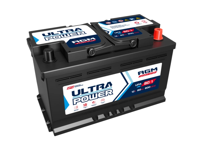 Akumulator Ultra Power AUP-80-1 80Ah 800A P+ 12V