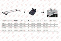 Bagażnik Cruz Airo T118 + kit 935-724 Fiat 500L 2012-2017