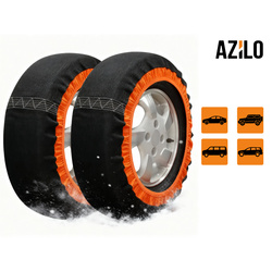 Łańcuchy śniegowe tekstylne AZILO Snow Socks rozmiar XL TUV GS O-NORM + skrobaczka do szyb