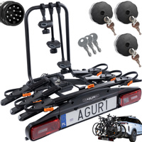 Aguri Active Bike PRO 3 Black Bagażnik rowerowy na hak do przewozu 3 rowerów