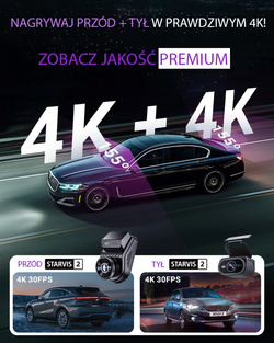 Rejestrator jazdy VANTRUE S1 PRO MAX PRZÓD 4K + TYŁ 4K GPS