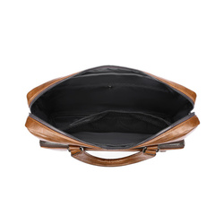 Klasyczna biznesowa torba męska na laptopa 15,6'' cala z Eco Skóry Baltan Office brązowa