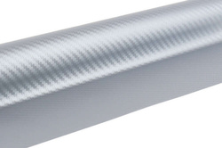 Folia karbonowa carbon 3D srebrna 30cm x 150cm 
