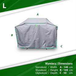 Pokrowiec ochronny na grill L 140x50x105 cm