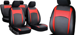 Pokrowce na fotele samochodowe Pok-Ter Design Leather Skóra Czerwone