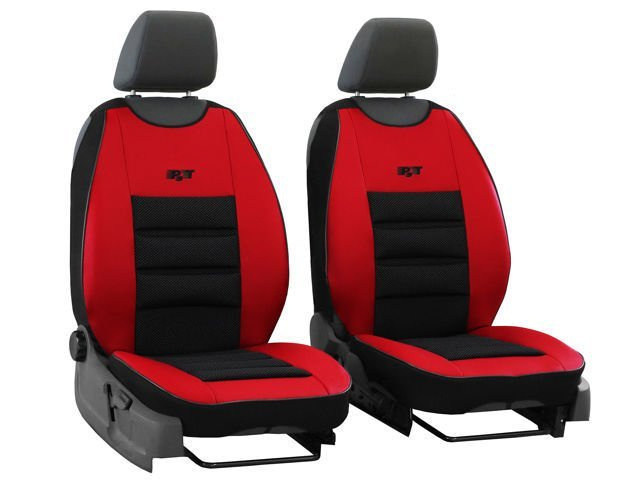 Maty tłoczone na przednie siedzenie samochodowe Pok-Ter Leather Ergonomic Czerwone, 2 szt