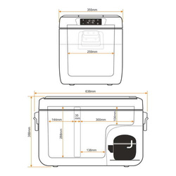 Lodówka turystyczna z kompresorem Yolco KX30 Carbon 25L 12V 24V 240V + adapter baterii modułowej Yolco SC/SX