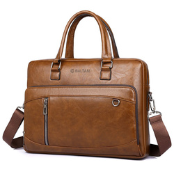 Klasyczna biznesowa torba męska na laptopa 15,6'' cala z Eco Skóry Baltan Office brązowa