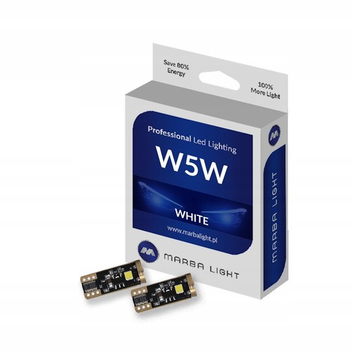 Żarówki w5w led mocne postojówki canbus białe t10 smd 3030 marba light